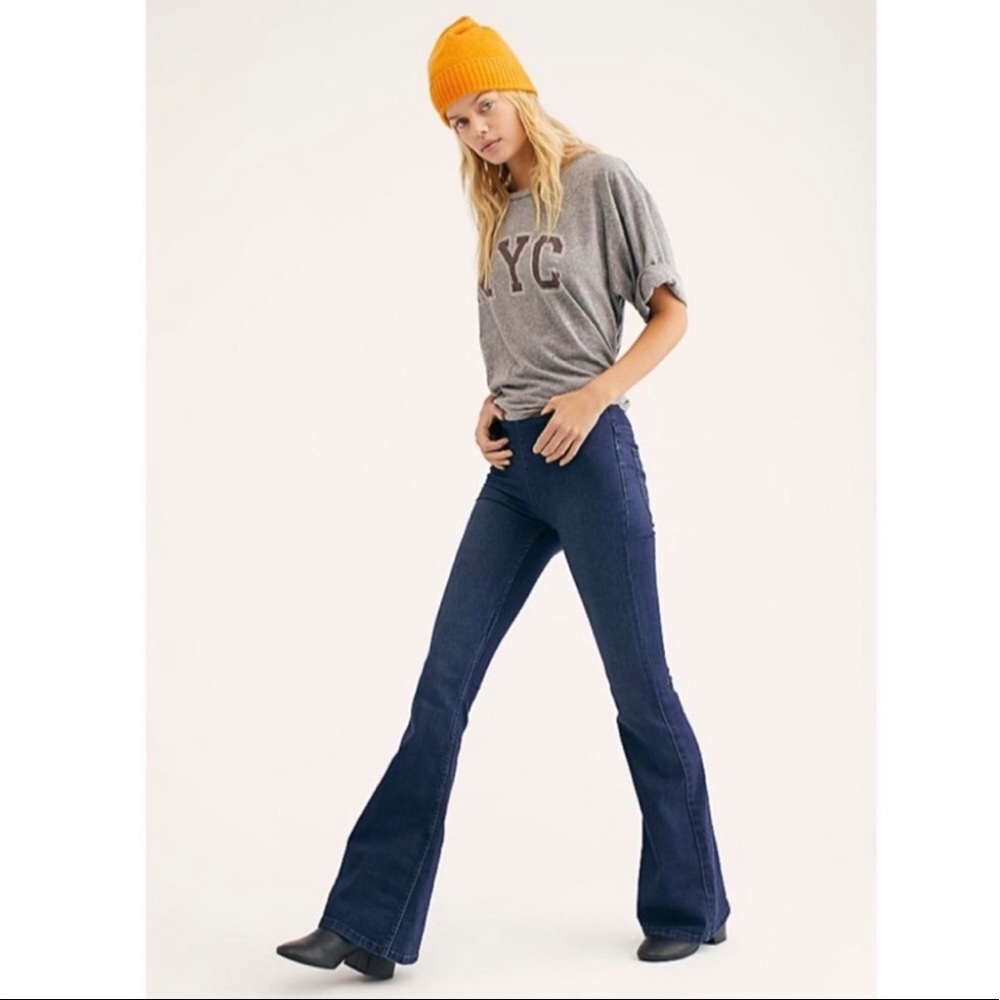 Free People Penny Pull On Flare Jeans Sz 29